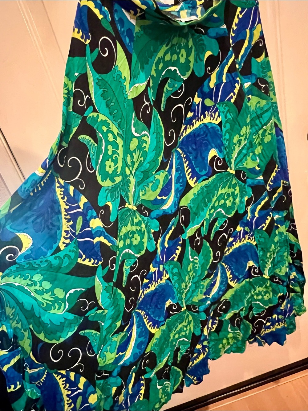 Trashy Diva Green and Blue Psychedelic Butterflies Print Maxi Skirt - Picture 2 of 2
